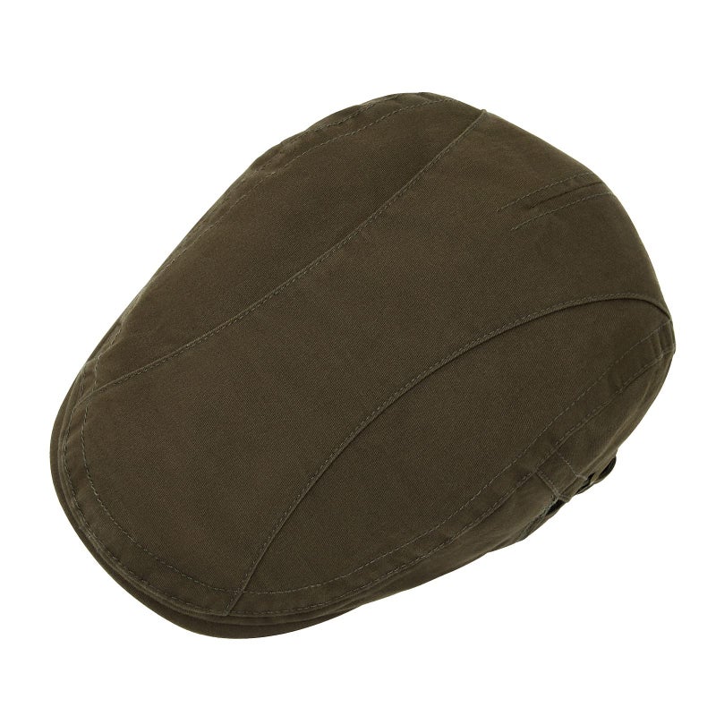 VOBOOM Men Cotton Newsboy Beret Hat Duckbill Buckle Cabbie Cap (Cotton-Army Green) - Image 5